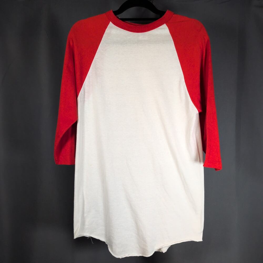 Vintage 90s Russell Athletic Shirt Red White Raglan Single Stitch USA Made Large